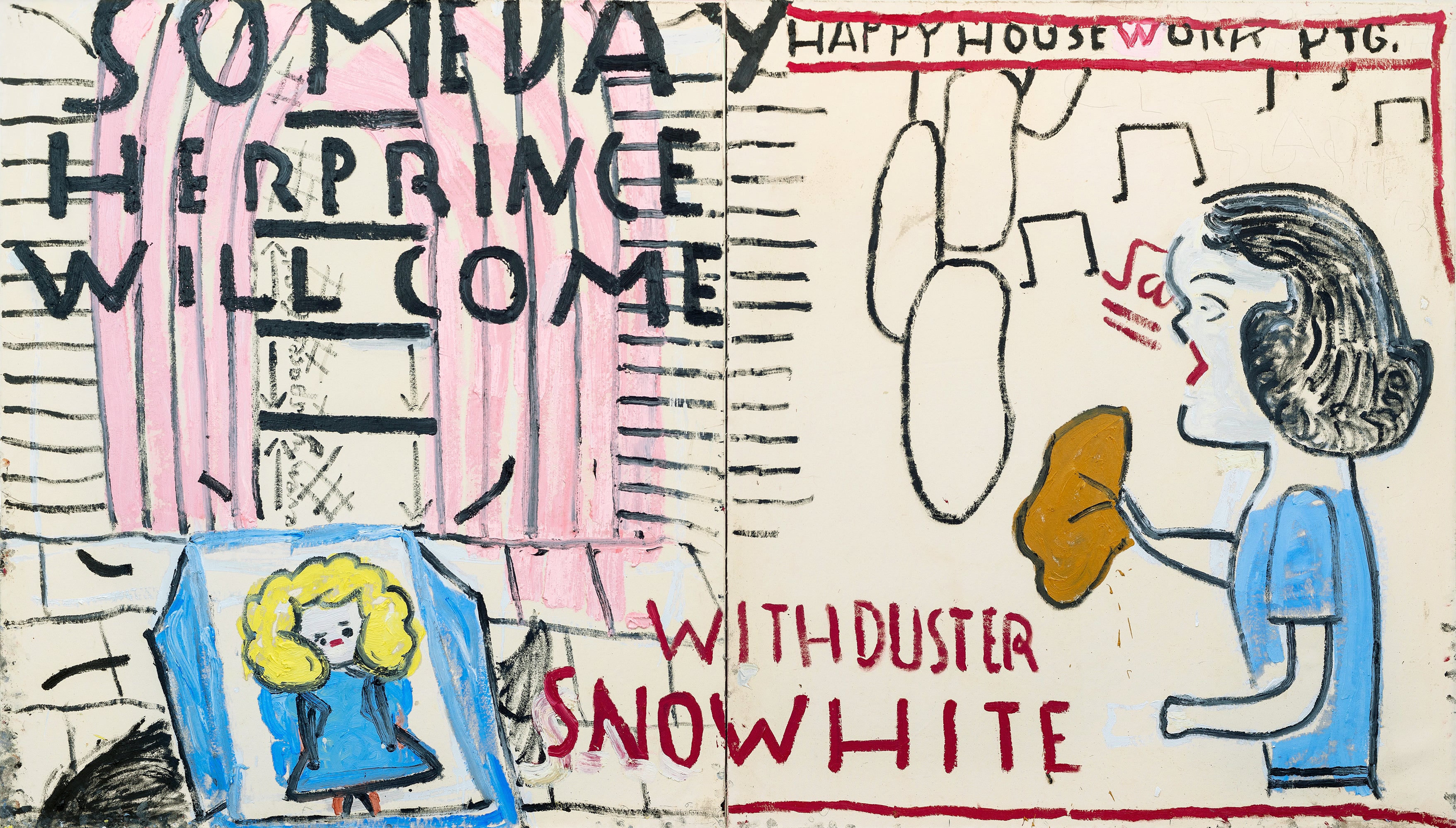 Rose Wylie, 'Snowwhite (3) with Duster', 2018