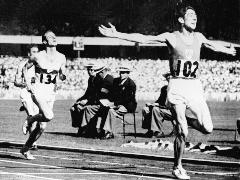 Ronnie Delany winning the 1,500 metres at the Melbourne Olympic Games of 1956 sparked huge interest in the sport at home. Photograph: IOC/Allsport