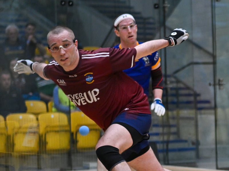 Robbie McCarthy during the All-Ireland Men's Singles final against Diarmaid Nash. Photograph: Stephen Marken