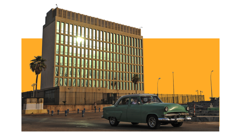 Graphic image of building and car