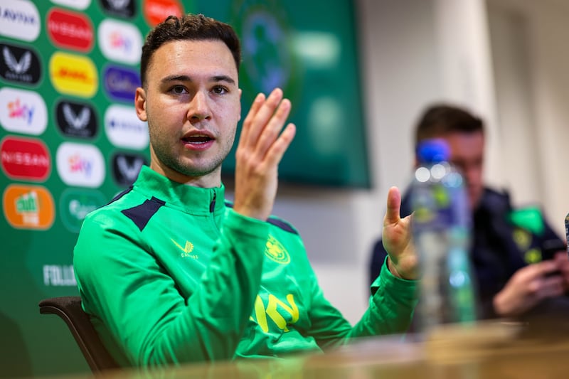 Harvey Vale speaking to the media earlier this week. Photograph: Ryan Byrne/INPHO
