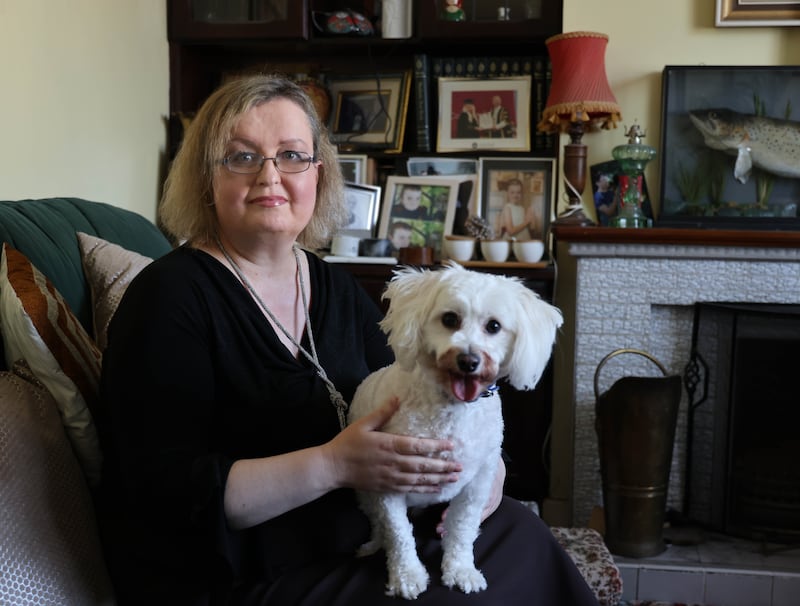 Aoife Burke with her dog Milo at her home in Galway. Photograph: Joe O"Shaughnessy 