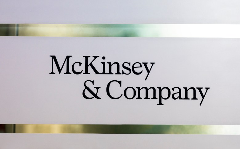 a sign for McKinsey & Company