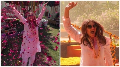 Elizabeth Hurley's pics capture the joy of Holi, and also showcase her love for India and its culture. (Instagram/ elizabethhurley1)
