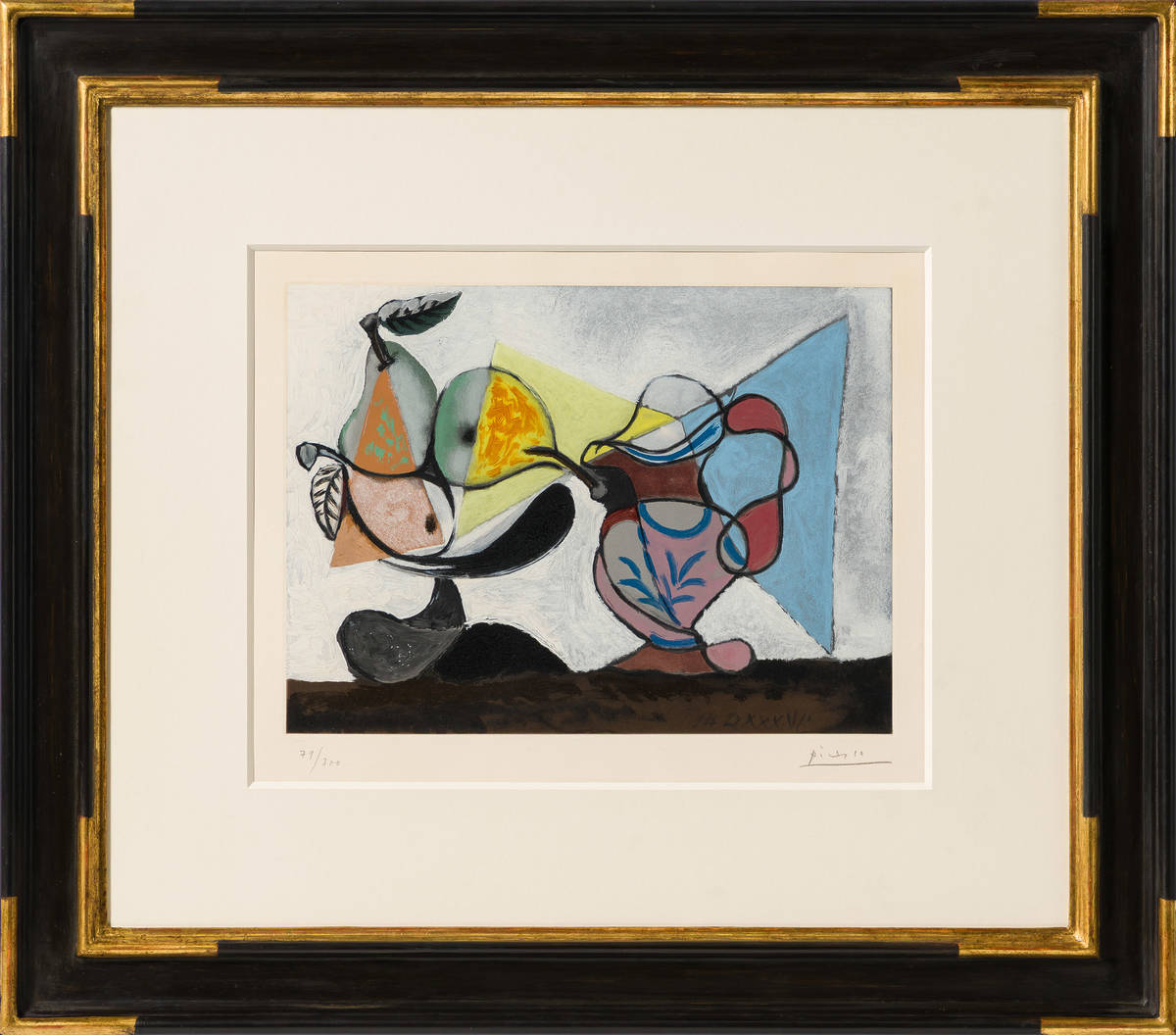 NATURE MORTE AUX POIRES ET AU PICHET by pablo picasso