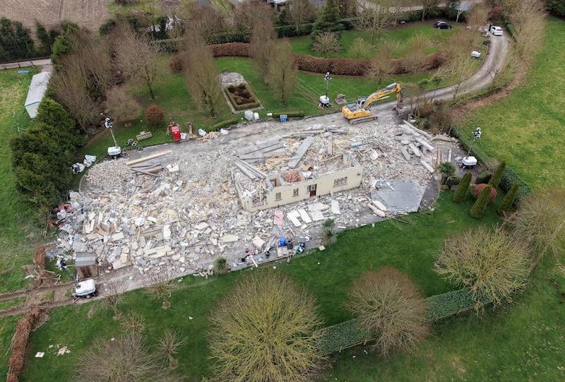 The demolished ruins of the house. Photograph: Alan Betson