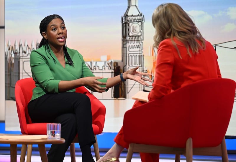 British Conservative Party leader Kemi Badenoch. Photograph: Jeff Overs/BBC/PA Wire