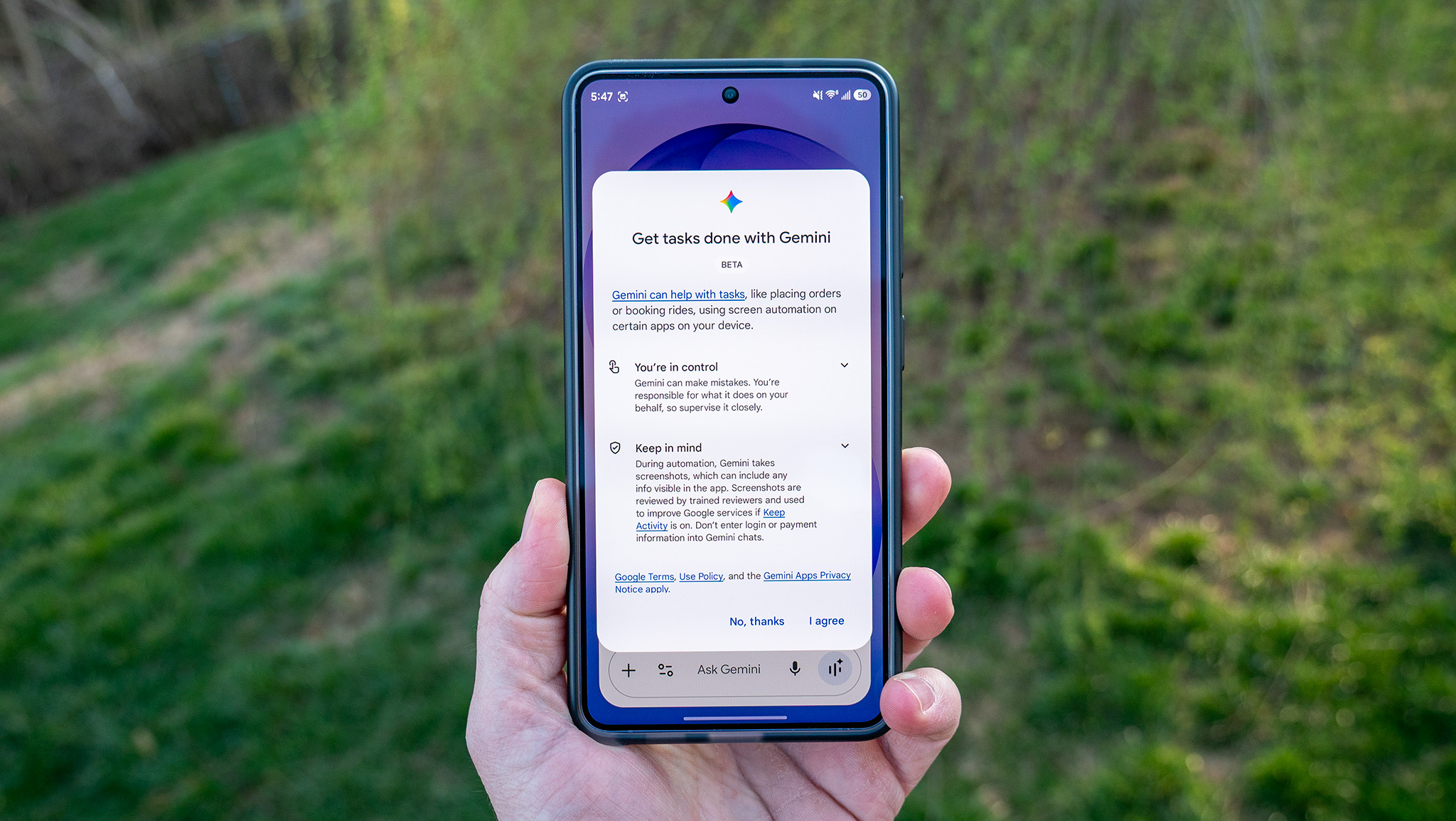 Gemini task automation on a Samsung Galaxy S26 Ultra