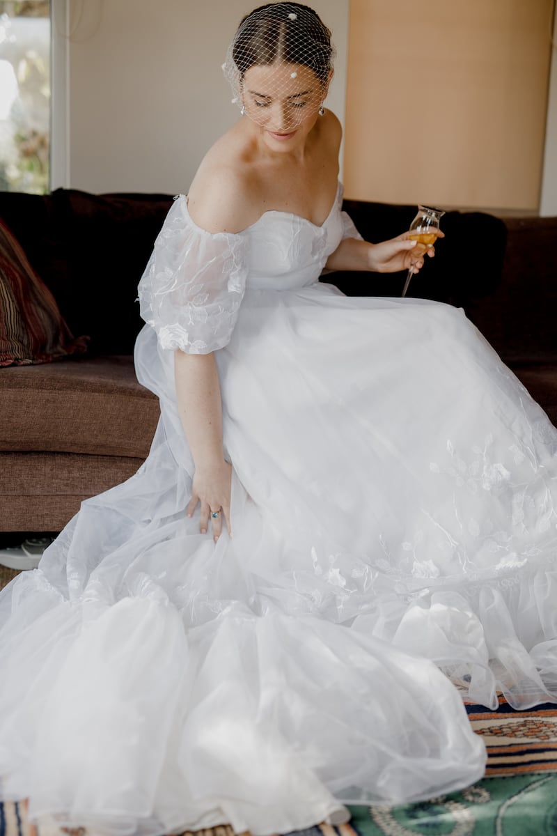 Lucy Ryan of Bella Bleu Vintage Bridal on her wedding day