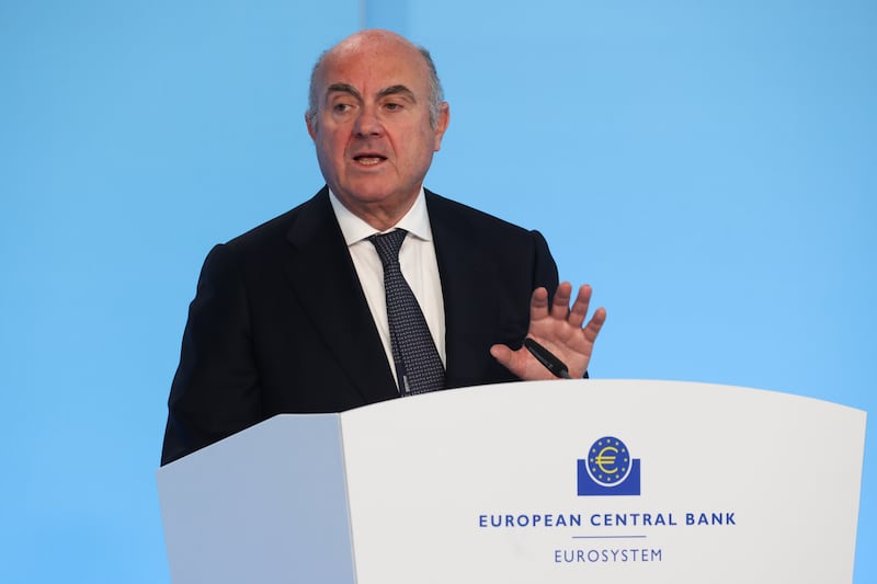 Luis de Guindos, vice president of the European Central Bank (ECB), at a news conference in Frankfurt this month. Photograph: Alex Kraus/Bloomberg