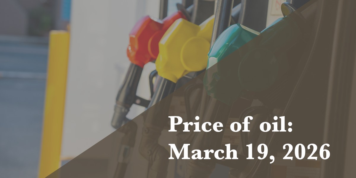 Current price of oil as of March 19, 2026