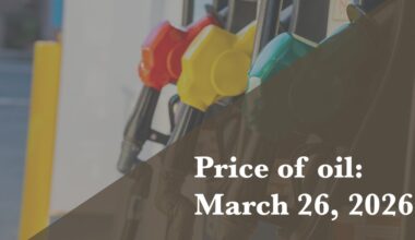 Current price of oil as of March 26, 2026