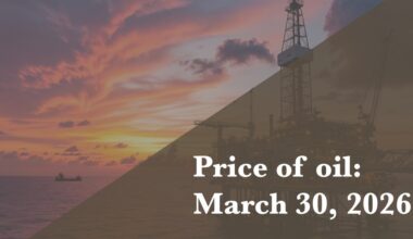 Current price of oil as of March 30, 2026
