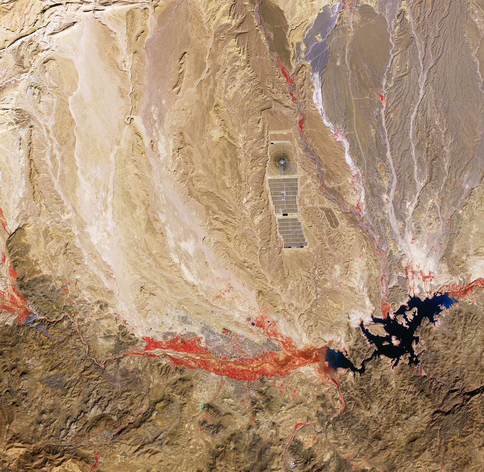 Satellite image of south-central Morocco, near the city of Ouarzazate, taken by the Copernicus Sentinel-2 mission.