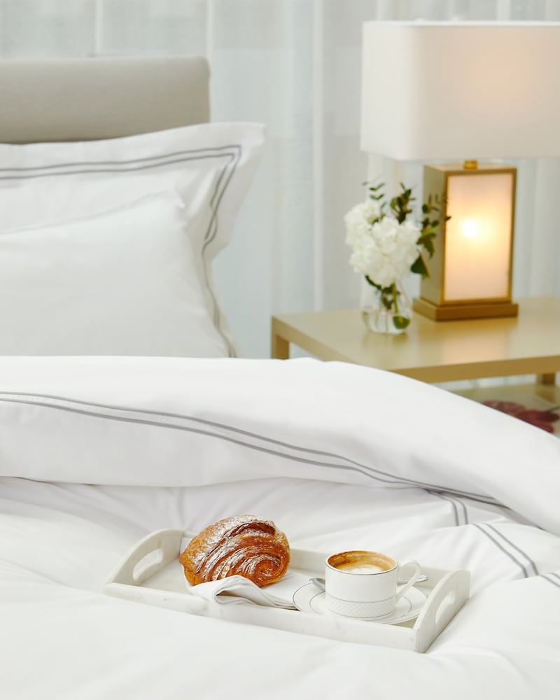 Francis Brennan grey double stripe bedlinen, €45