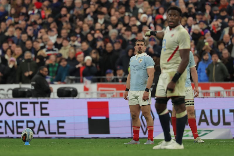 France's Thomas Ramos lines up the winning kick during the Six Nations match against England at Stade de France. Photograph: Thomas Samson/AFP via Getty Images