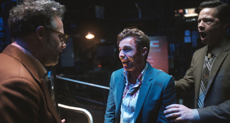 The Studio: Seth Rogen, Dave Franco and Ike Barinholtz. Photograph: Apple TV