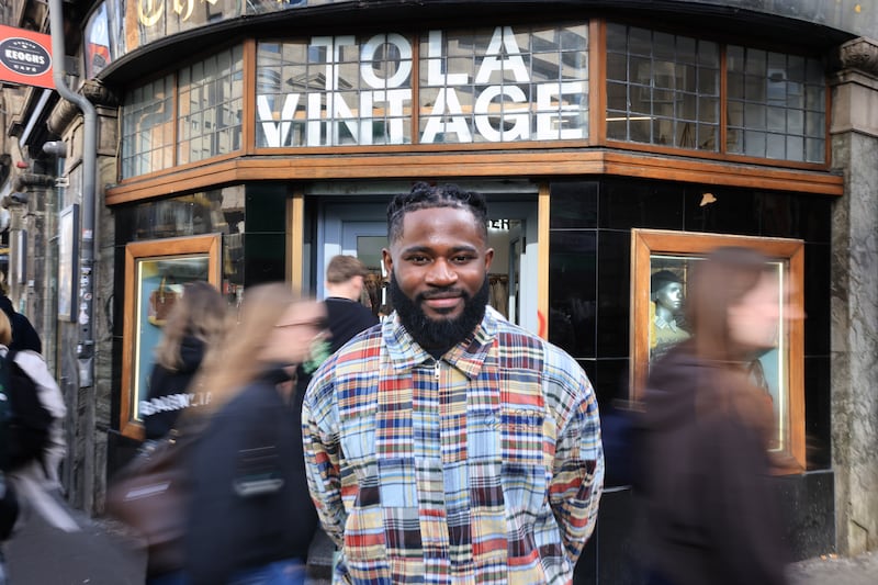Ayuba Salaudeen owns Tola Vintage in Temple Bar.
Photograph: Dara Mac Dónaill/The Irish Times