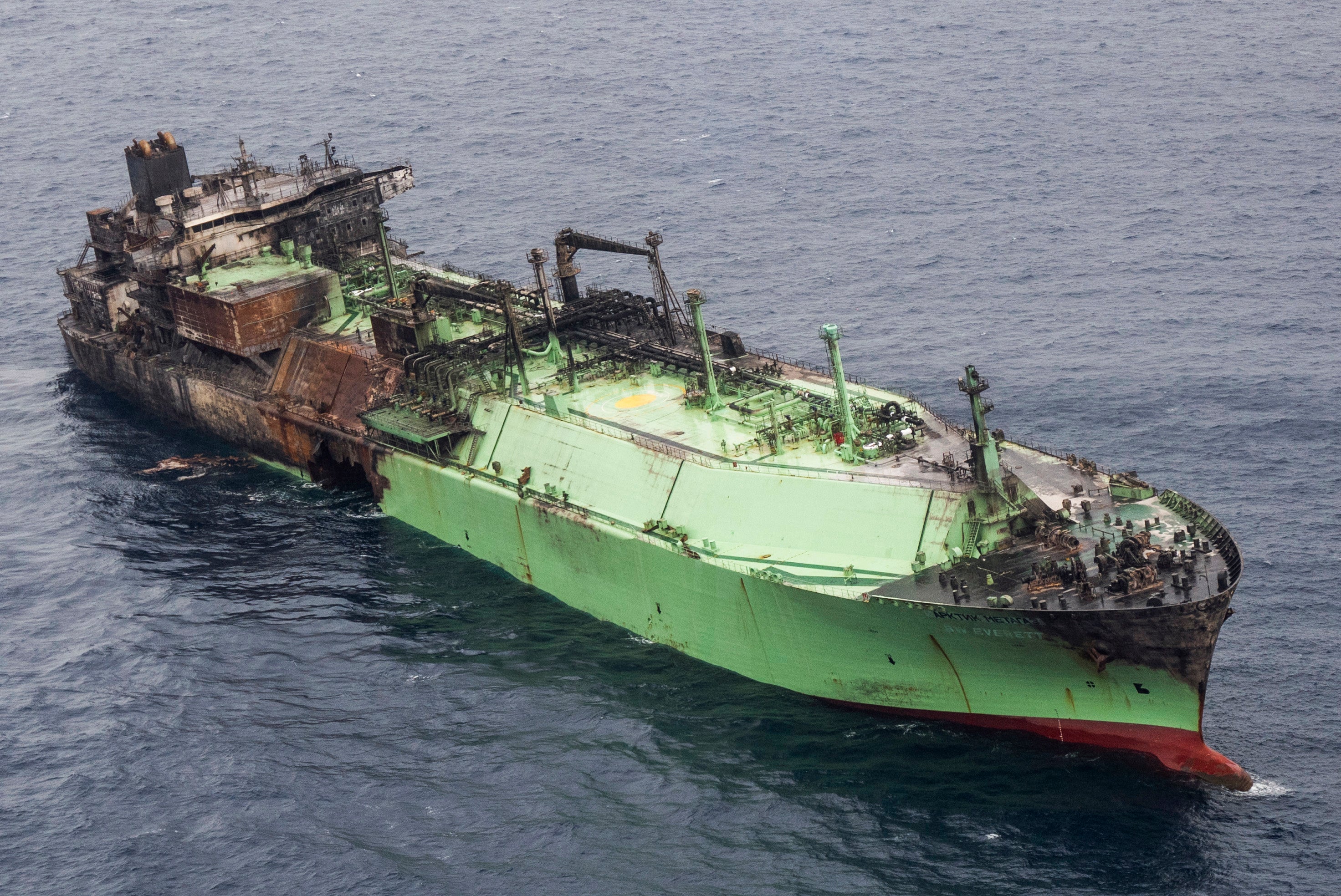 The wounded tanker is floating in waters between Malta and Italy