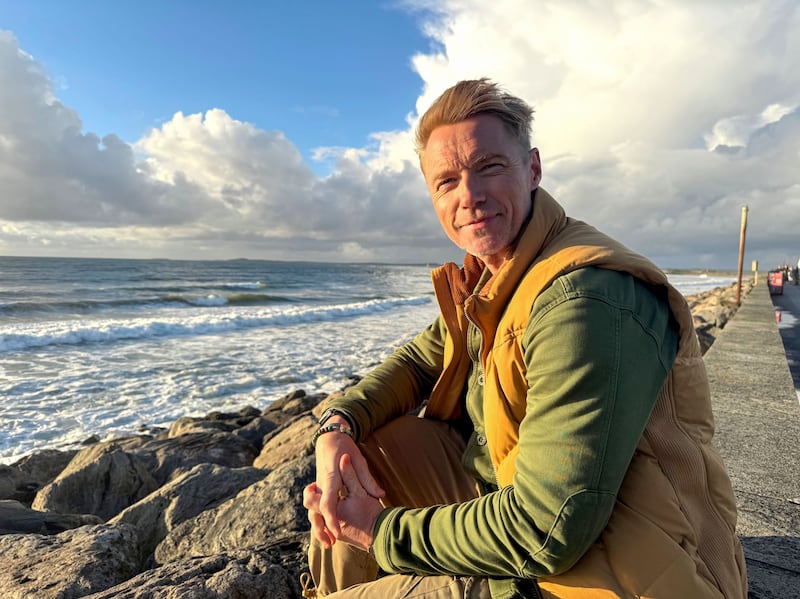 In the first episode, Keating challenges his nephew to a traditional Irish game of road bowling. Photograph: BBC/Alley Cats