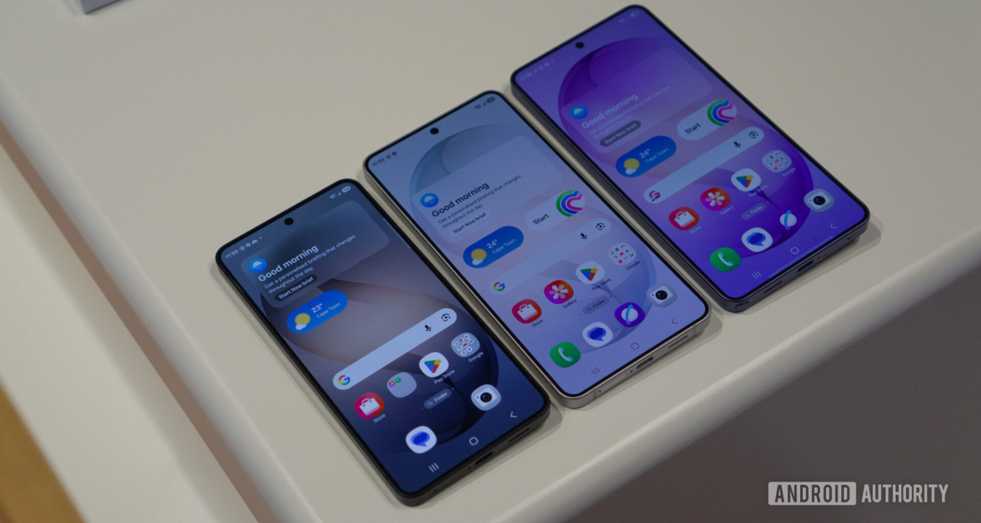 Samsung Galaxy S26 series showing screens