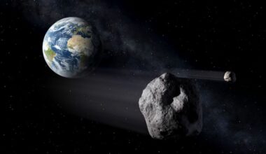This artist's illustration shows asteroids moving in Earth's vicinity. The Vera Rubin Observatory's Legacy Survey of Space and Time will detect many more small rocks that are about to strike Earth, giving ample time for follow-up observations with other telescopes. Not only does this mean we'll learn more about the Near Earth Object population, but we will be able to recover more of them. Image Credit: ESA/P.Carril