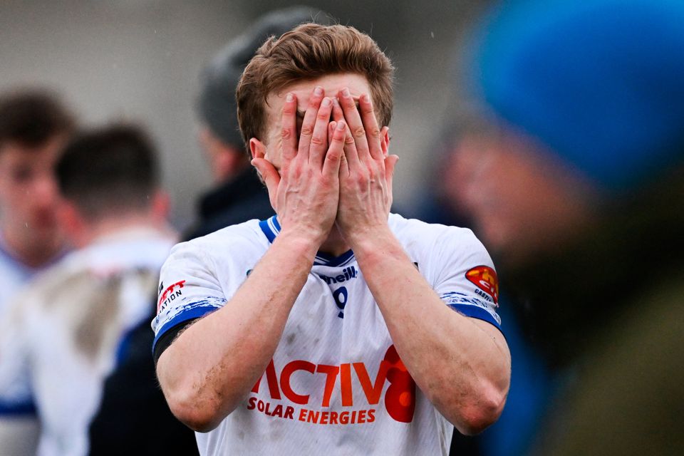 Monaghan's Karl Gallagher after their defeat to Galway in the NFL Division 1. Photo: Ramsey Cardy/Sportsfile
