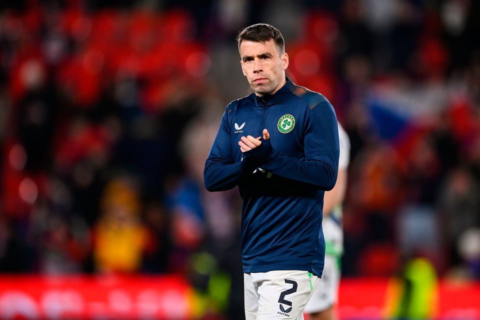 Seamus Coleman of Ireland following the penalty shootout defeat to Czechia. Photo by Stephen McCarthy/Sportsfile