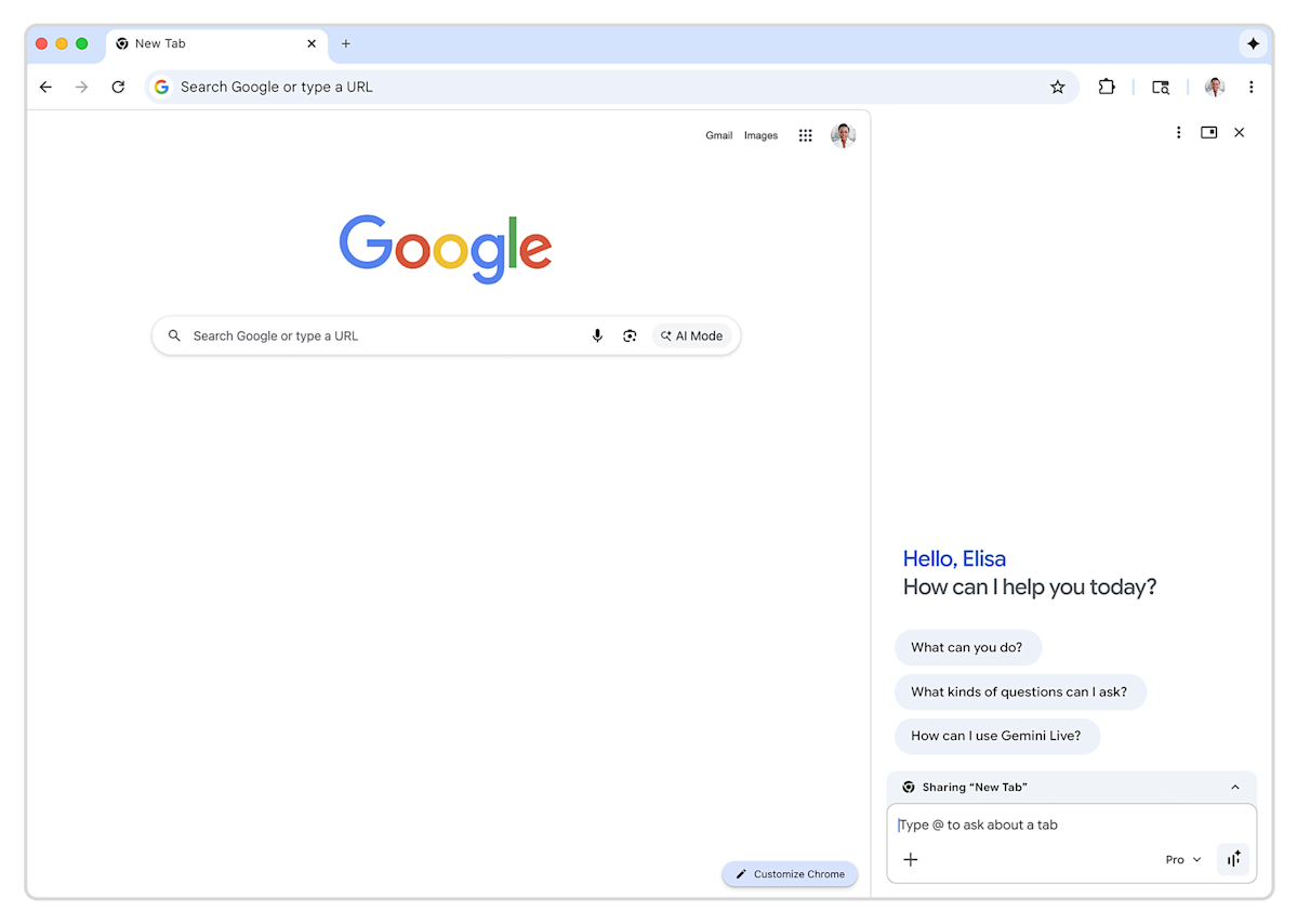 Google starts rolling out Gemini in Chrome to users in Canada, India and New Zealand