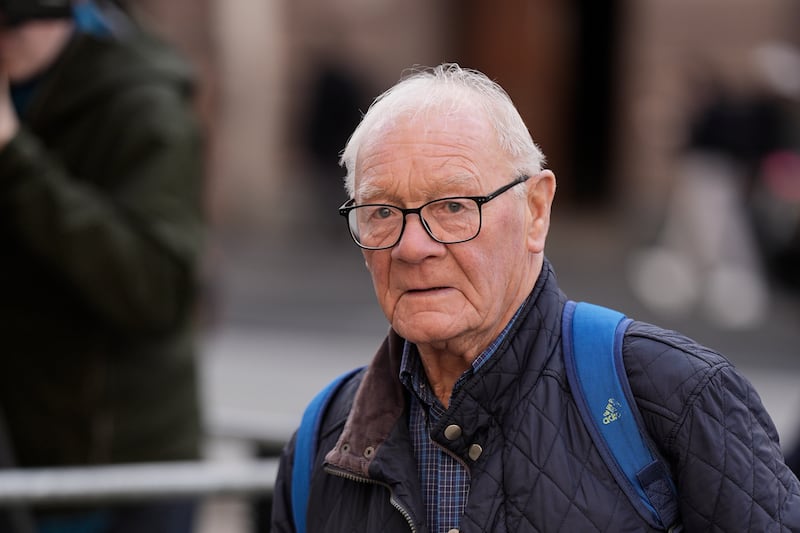 Barry Laycock outside the Royal Courts of Justice, in central London, where a civil claim is being brought against former Sinn Fein president Gerry Adams for just £1 in damages. Photograph: Aaron Chown/PA Wire