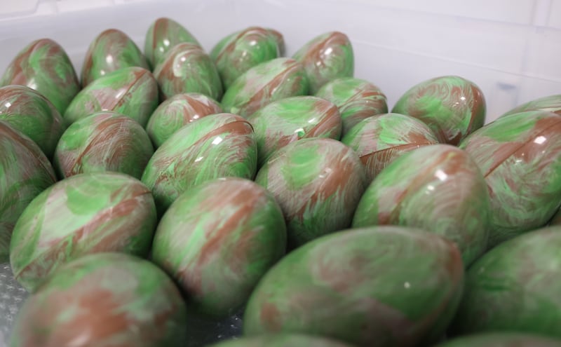 Eggs ready for Easter at Grá Chocolates in Ballybrit, Galway. Photograph: Bryan O'Brien