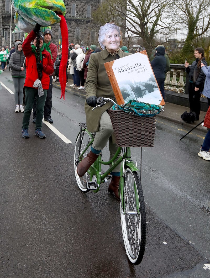 Catherine Connolly impersonator at the Galway parade. Photograph: Hany Marzouk