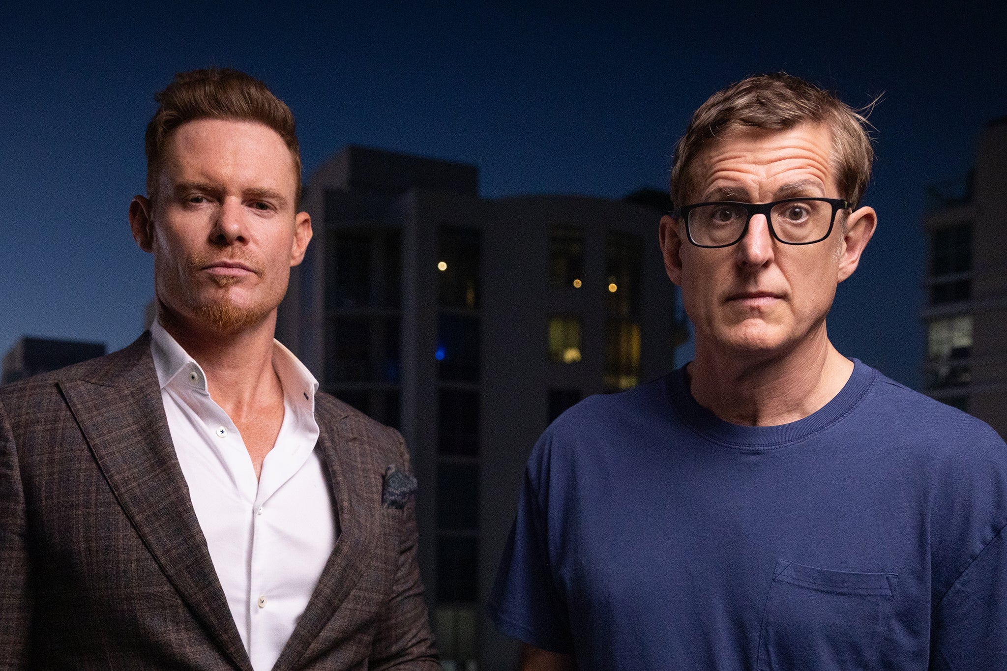 Louis Theroux with the American ‘success coach’ Justin Waller in ‘Louis Theroux: Inside the Manosphere’