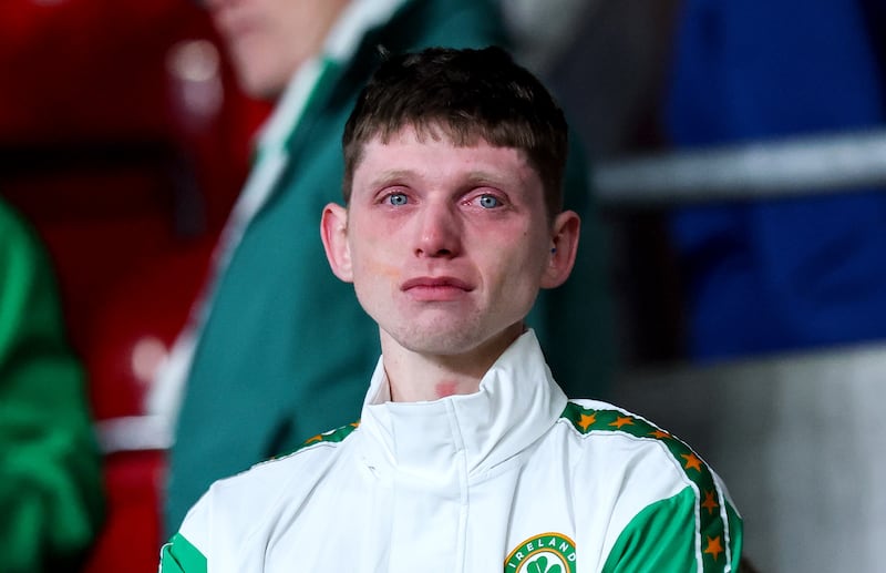 A Republic of Ireland fan in the Czech Republic on Thursday, perhaps after looking at the upcoming fixture list. Photograph: Ryan Byrne/Inpho