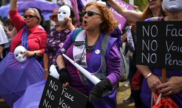 WASPI campaigners at a protest