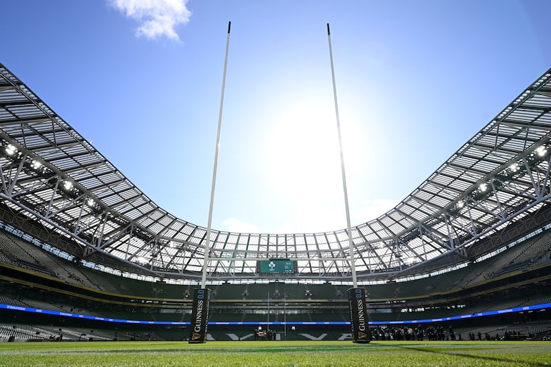 A general view of the inside of the stadium prior to the Guinness Six Nations 2026 match between Ireland and Scotland. Photograph:  Charles McQuillan/Getty Images