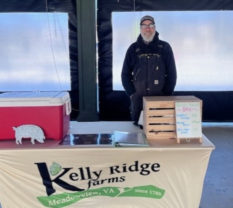 Dylan House sells pasture-raised pork. 'Gloucestershire heritage breed,' says Ed Morgan. Photograph: Keith Duggan