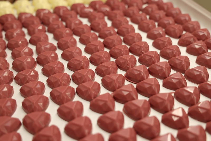 Chocolates in production at Buíoch Irish Chocolates. Photograph: Bryan O'Brien