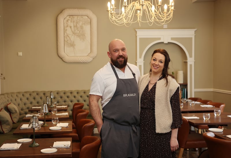 Chef Sam and Emily Moody are joint owners of Bramley’s restaurant on the main street of Abbeyleix. Photograph: Alan Betson/The Irish Times