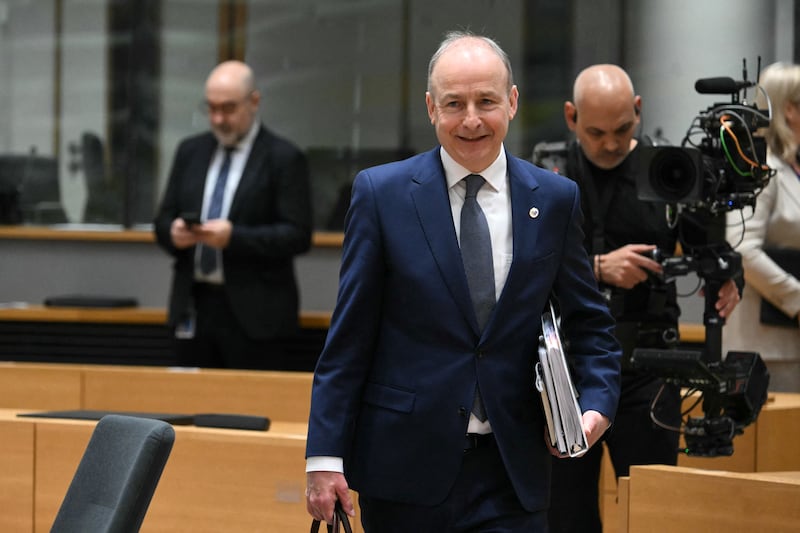 Taoiseach Micheál Martin arrives ahead of rountable during the EU Summit at the EU headquarters in Brussels, on March 19th. Photograph: Nicolas Tucat/AFP via Getty