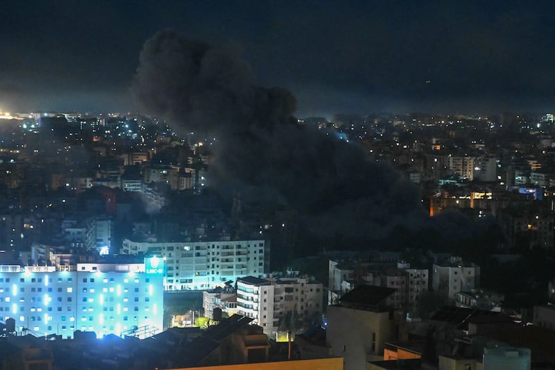Smoke rises from the site of an Israeli airstrike that targeted Beirut's southern suburbs Al-Jamous neighbourhood on March 6th, 2026. Photograph: Fadel Itani / AFP via Getty Images