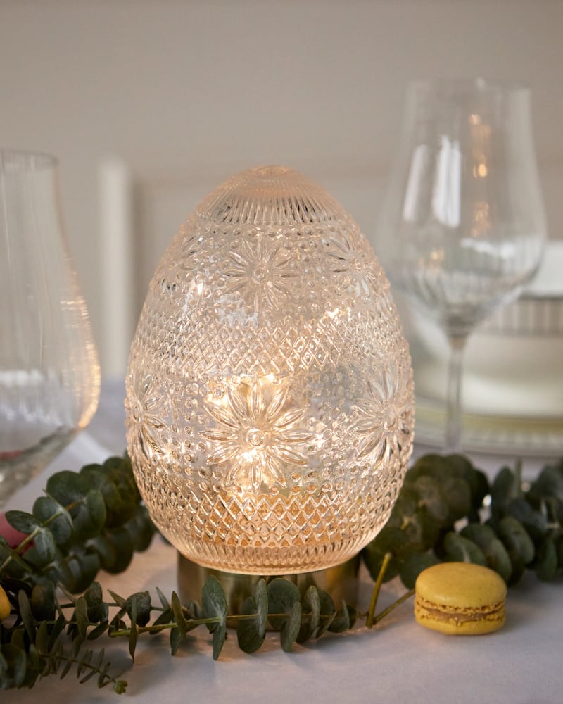 Glass LED egg, €12