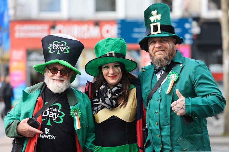 French visitors at the national St. Patrick’s Day parade 2026 in Dublin City centre.
Photograph: Dara Mac Dónaill / The Irish Times















