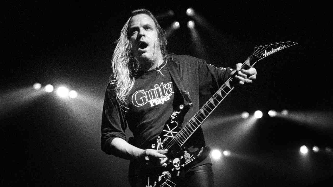 Slayer&rsquo;s Jeff Hanneman performing onstage in 1991