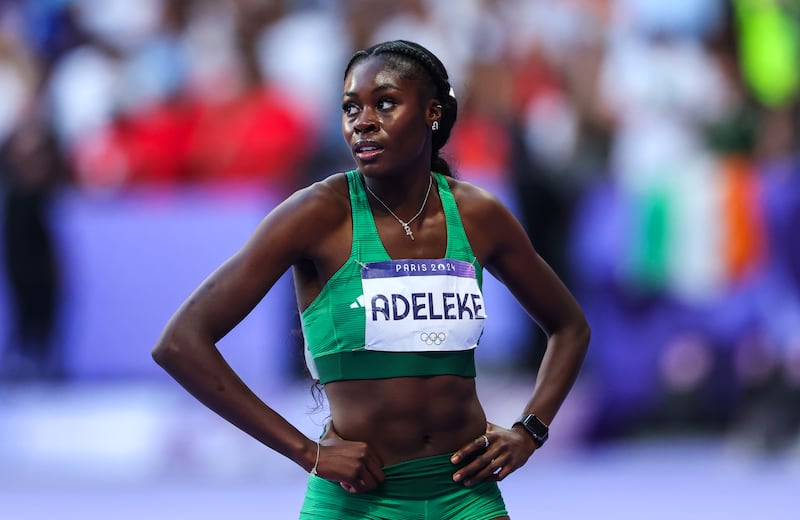 Ireland’s Rhasidat Adeleke secured a prestigious Paris Olympic Scholarship in 2022 to support her training. Photograph: INPHO/James Crombie