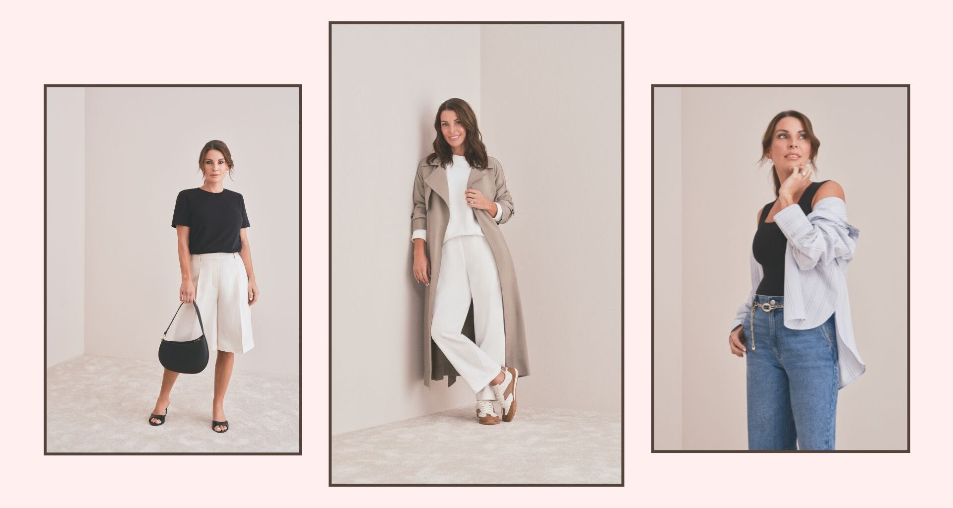 three shots of coleen rooney wearing primark