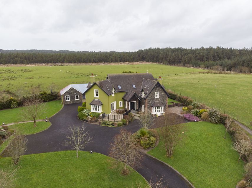 An aerial view of Glasmor Country House, Ballyfinnane, Firies, Co Kerry. The house sits on a 0.84 acre site