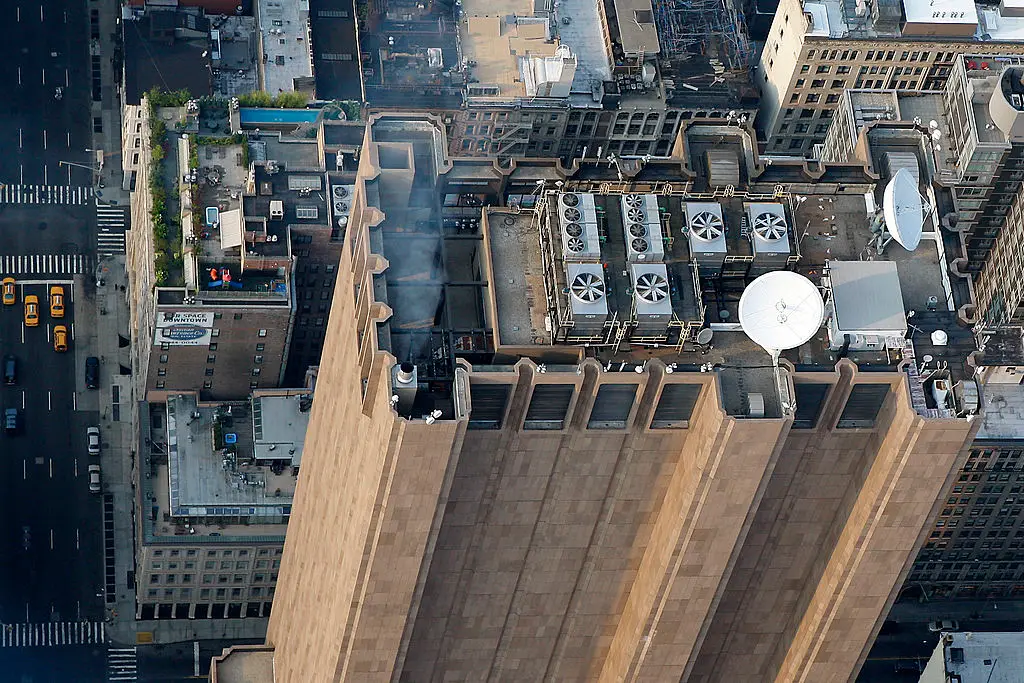 There are no windows in this building since machines don't need to look outside, it also helps protect the concrete slab against attack (Keyur Khamar/Bloomberg via Getty Images)