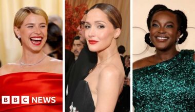Oscars red carpet: Chase Infiniti, Rose Byrne and Felicity Jones arrive for ceremony - BBC