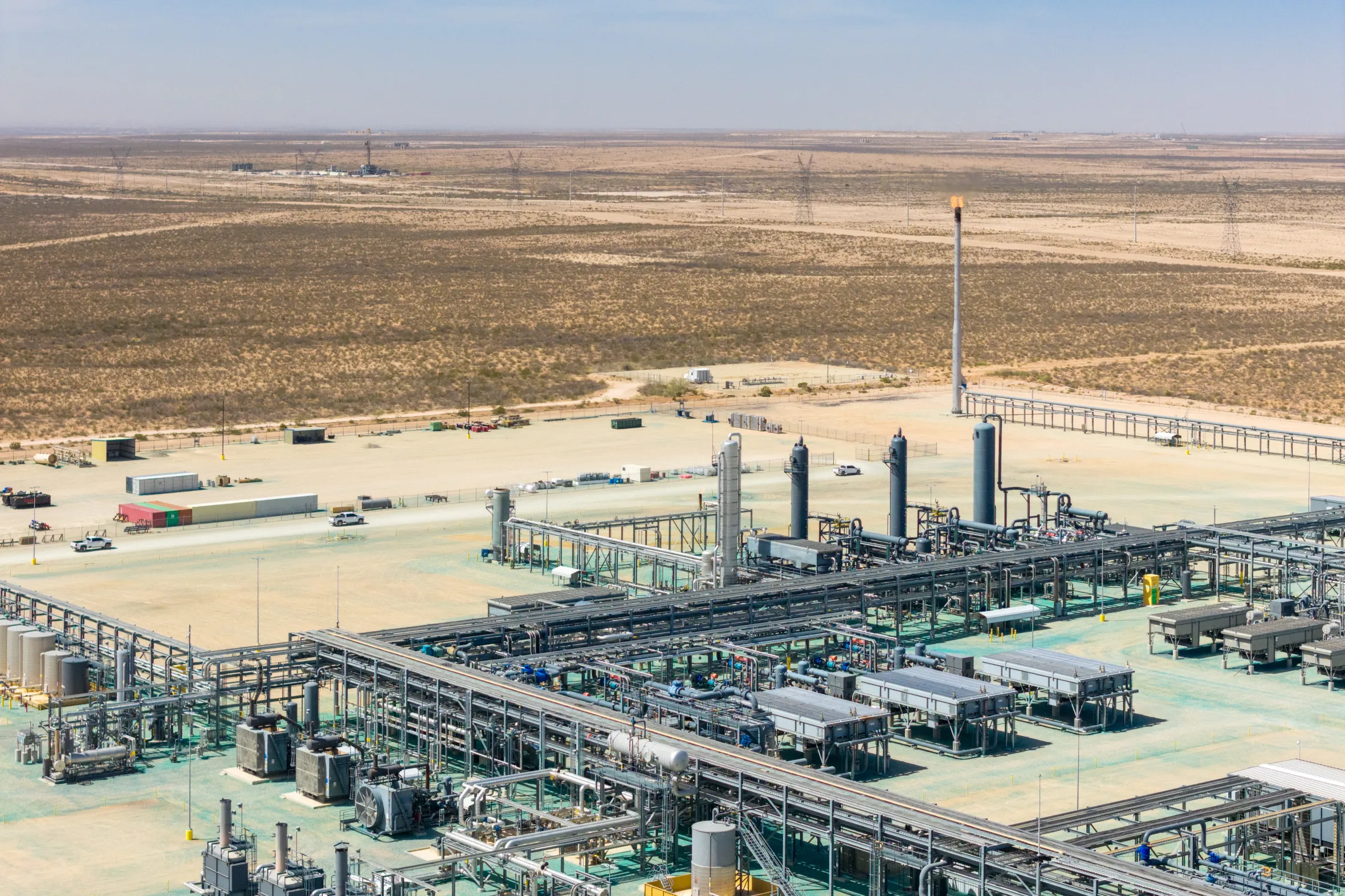 Aerial view of the Mentone Gas Plant in Mentone, Texas.